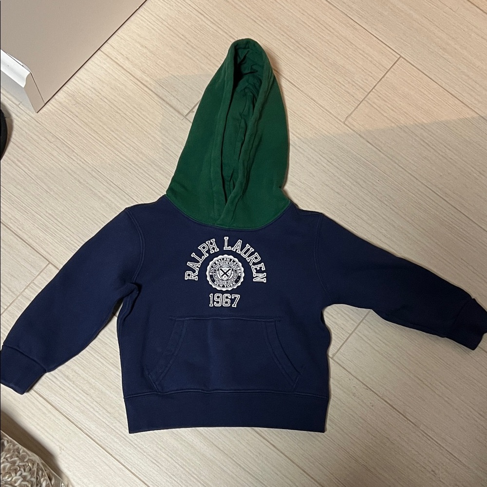 Ralph Lauren Kids Hoodie in Navy and Green